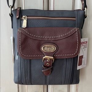 b.o.c. Dark Brown and Charcoal Crossbody Bag